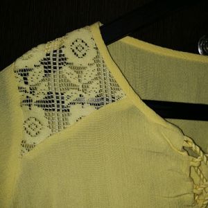 Lemon Yellow, Cotton Top With Tassels