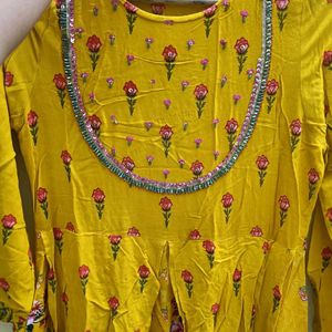 Yellow Anarkali Gown