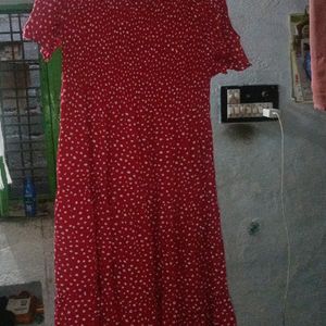 Red Knee Length Dress