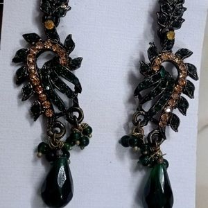 Victoria Polished Dark Green Earrings