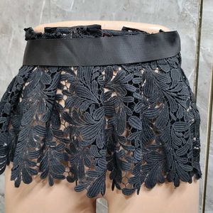 Black Lace Mini Skirt