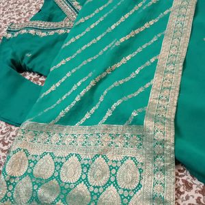 Plazzo Set With Soft Banarasi Dupatta