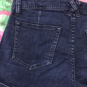 Dark Blue Denim Shorts