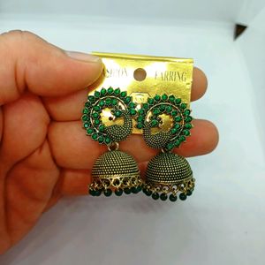 30 Rs Off New  Peacock Earring With Free Pod Bags