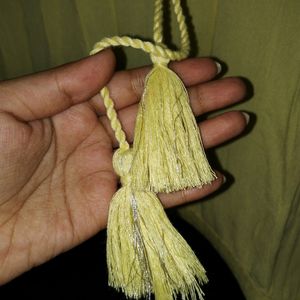 Lemon Yellow, Cotton Top With Tassels