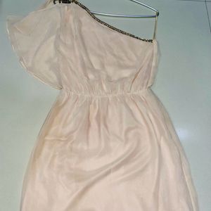 Designer peach One Shoulder Dress