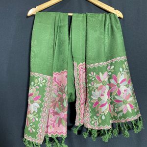 Women Dark Green Printed Dupatta