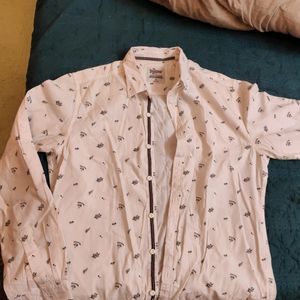 Roadster Men Printed White Shirt