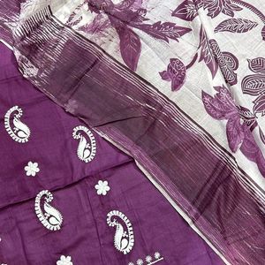 Pure Cotton Lucknowi Embroidery Suits