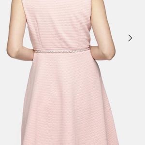 Pastel Pink Dress With Pearl Chain