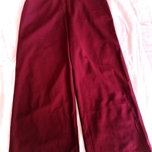 Maroon Casual Smart Culottes