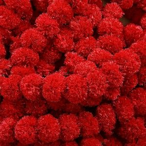 Plastic Mala Pack Of 5 Red Colour