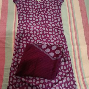 Polka Dot Kurti With Dupatta