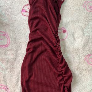 Maroon Bodycon Mini Dress