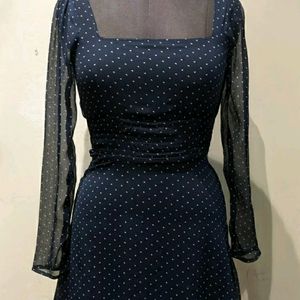 H And M Divided Blue Dress