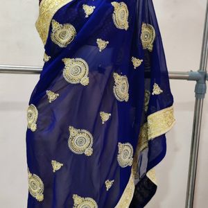 Full Ambroidary Stone Work Saree