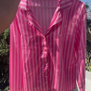 Pink Satin Shirt