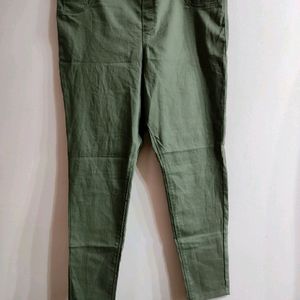 Olive Green Imported Jeggings For Women