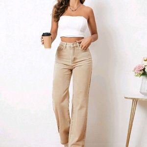 Brown And Biege Vivda Jeans