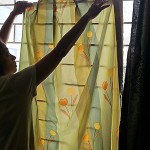 6 GREEN CURTAINS ON SALE