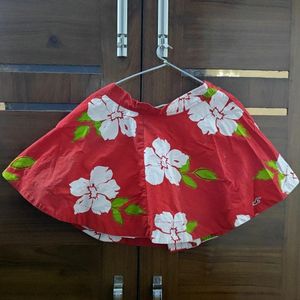 💥Hot Red Flower Print Mini Skirt 💥😍