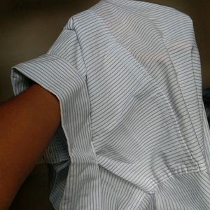 ZARA - Blue Lined Shirt For Office Wear