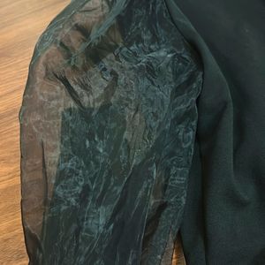 Exaggerated Puff Organza Sleeve Jacket