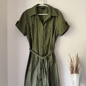 Olive Military Shirt Dress