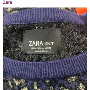 Zara Knit Furry Leopard 🐆 Print Sweter