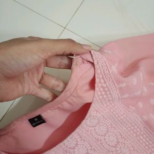 Pink Chikankari Kurta