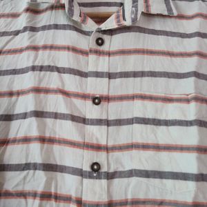 Cotton Blend Shirt For Men, Cream