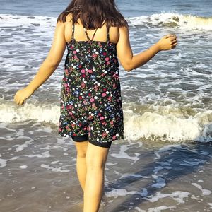 Floral Black 🖤 Beach 🏖️ Dress 👗