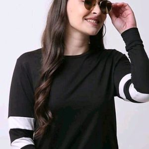 Classy Black Shirt Top With White Stripes