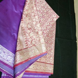 Beautiful Silk Saree without Blouse and with Pico