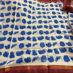 Cotton Ellie Print Sungudi Saree