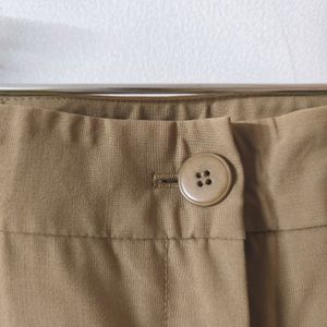 Beige Wide Leg Korean Trousers