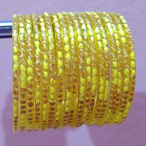 Yellow Glass Bangles