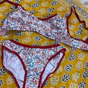 Lingerie Set Red Sexy Pattern