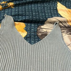 Beautiful Bluish Grey Stretchable  Sando Top