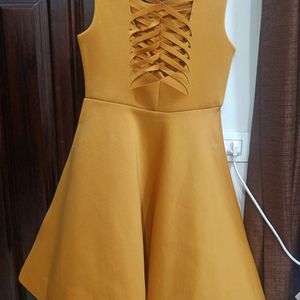 Mustard Dress For  Party Wear