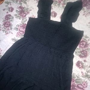 Long Smocked Dress With Ruffle Straps