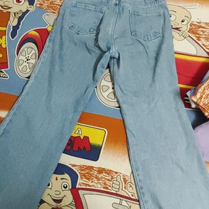 High Waisted Light Blue Wideleg Jeans