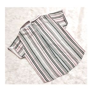 Chic Stripes and Stylish Details short length Top