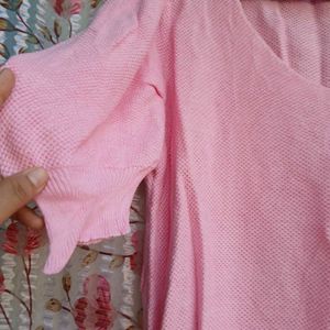 Pink Ballon Sleeve Top