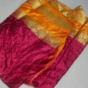 Maroon And Yellow Saree Sare