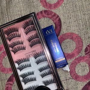 false eyelashes and glue