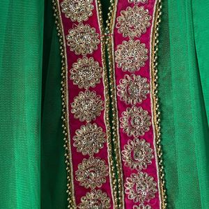 Parrot Green Anarkali Dress