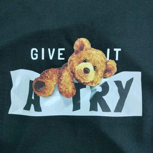 Give It A Try Premium Terry Oversize Black T-shirt