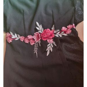 Floral Empire Black Dress