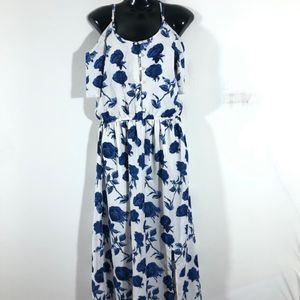 White&Blue Printed Dress(Women’s)